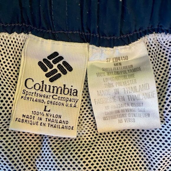 Columbia Men’s Swim Trunks Shorts Navy Blue Adjustable Waist Size Large - Picture 4 of 5